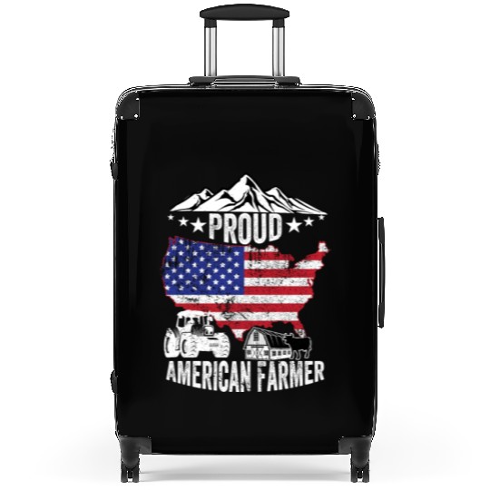 Proud American Farmer, Organic Farmer, Farmer Amer Suitcases