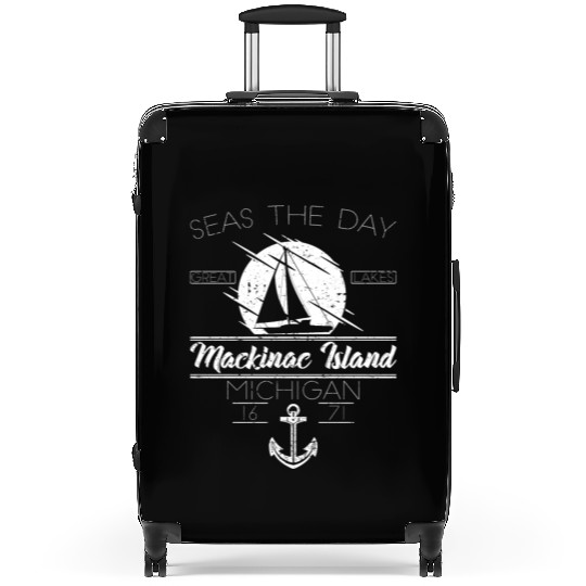 Mackinac Island MI Vintage Nautical SailBoat Suitcases