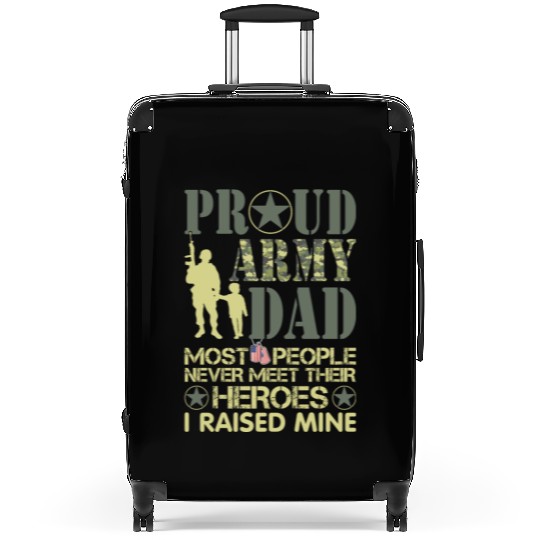 Proud Army National Guard Dad American Flag Suitcases