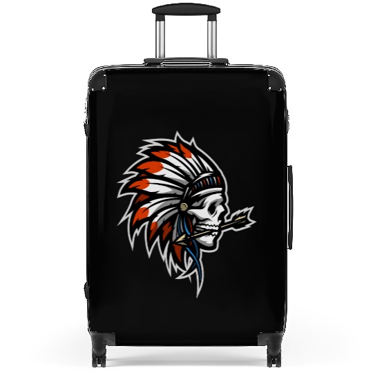 Native American Indian Headdress Skull Suitcases