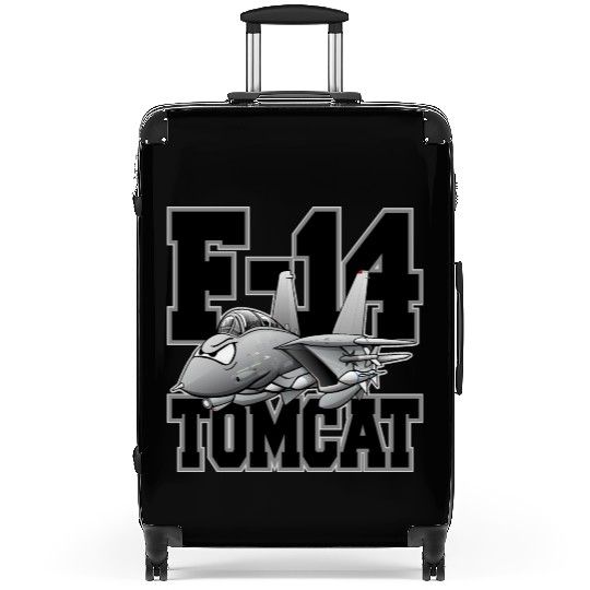 F-14 Tomcat Military Fighter Jet Aircraft Cartoon Suitcases