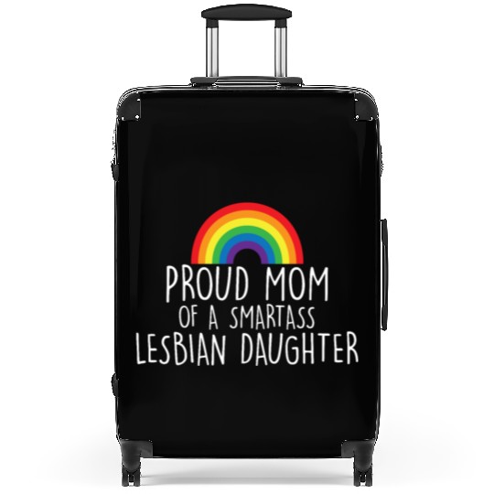 Proud Mom of LGBT Lesbian Daughter Rainbow Designs Suitcases