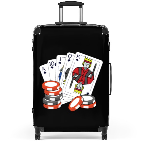 Poker CardsChips Design for Gambling Poker Fans Suitcases