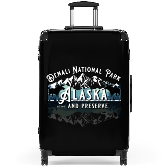 Denali National Park Alaska Ak Usa Moose Souvenir Suitcases
