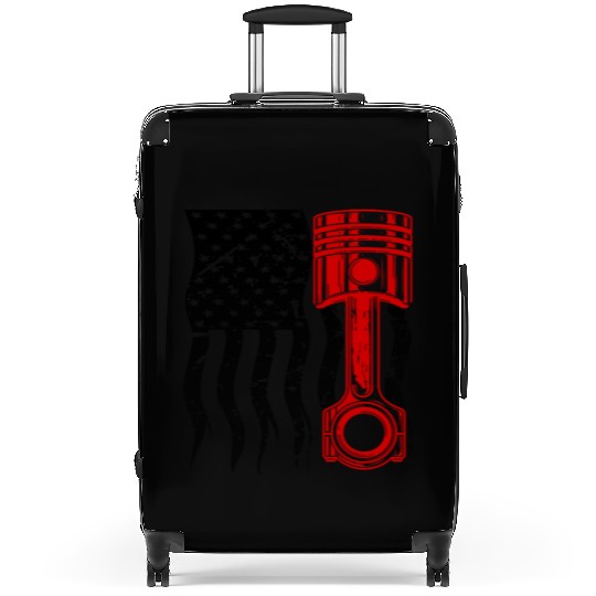 usa mechanic flag Suitcases