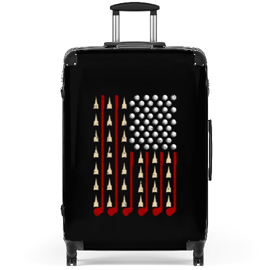 American Flag Golf Funny Club Sports Suitcases