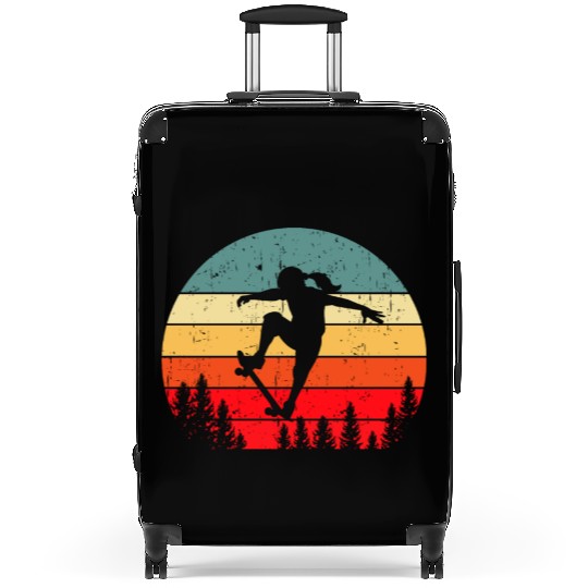 Skateboard Skater Girl Stunt Skater Suitcases