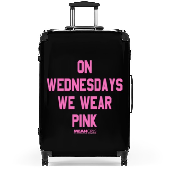 Mean Girls Pink On Wednesday Square Text Suitcases