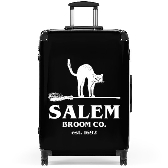 Salem Broom Co Company Halloween Black Cat Witch A Suitcases