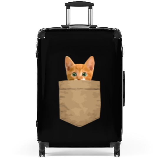 Orange Cat Suitcases Kitty In My Your Pocket Long Slee