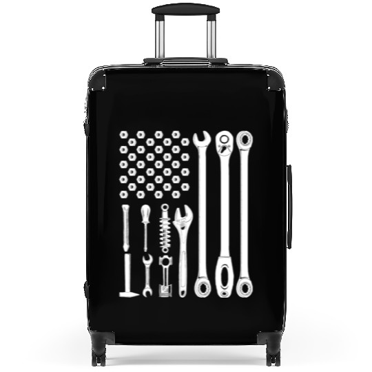 us flag mechanic Suitcases