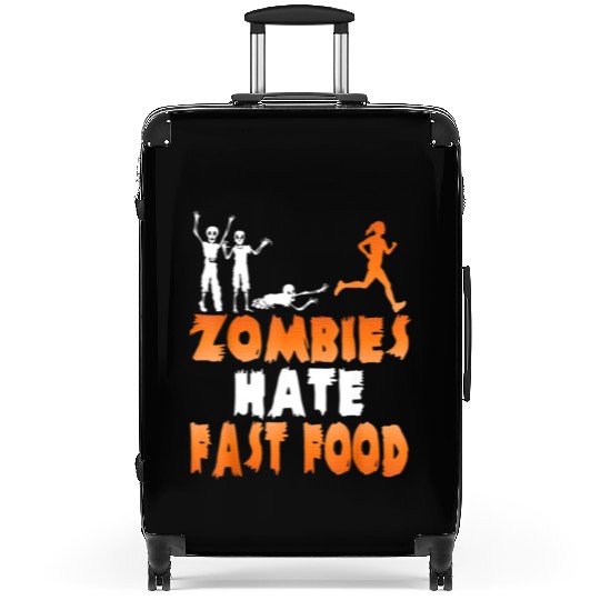 Zombies Hate Fast Food Funny Halloween Running Suitcases