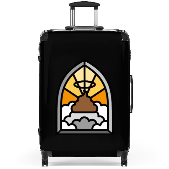 Holy Shit stained glass Church poop Holy crap poo Suitcases