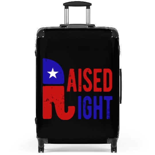 Raised Right Proud Republican Elephant Logo Usa Suitcases