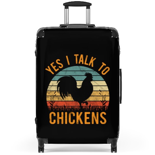 Yes I Talk To Chickens Funny Chicken Farm Farmer Suitcases