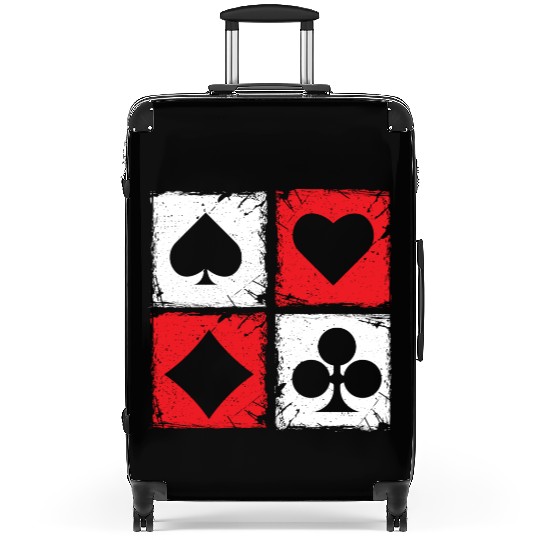 Pinochle card suits symbols retro squares - Suitcases