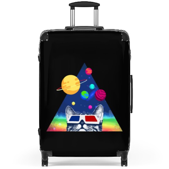 3D Space Cat Suitcases