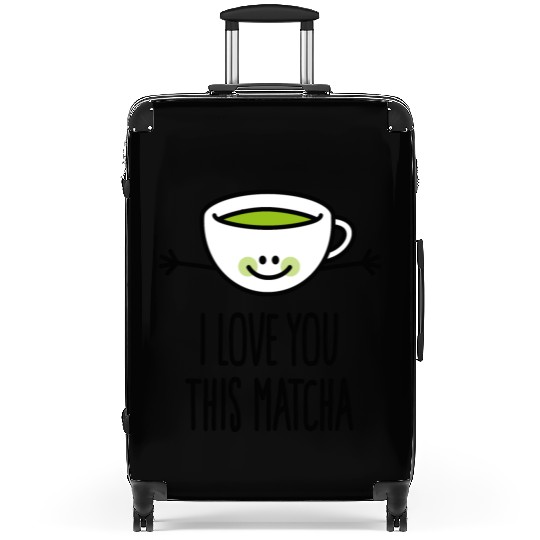 I love you this matcha kawaii cute green tea pun Suitcases