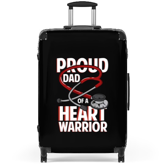 Proud Dad Of A Heart Warrior Coronary Disease CHD Suitcases