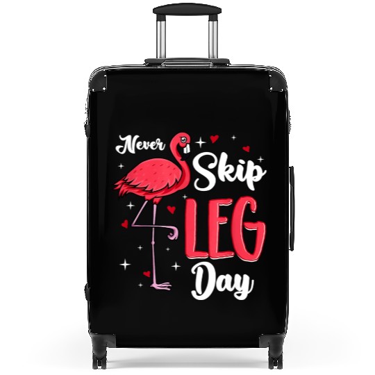 Flamingo Never Skip Leg Day Funny Gym Flamingo Suitcases