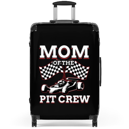 Mom Of Pit Crew Race Car Racing Suitcases