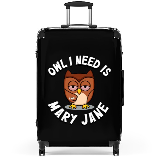 Stoner Owl Stoned Owl Mary Jane night bird Suitcases