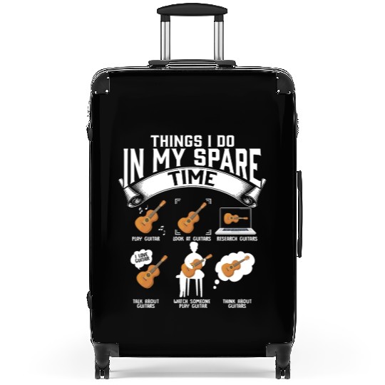 Spare Time Guitar Player Funny Guitarist Musician Suitcases