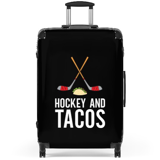 Funny Hockey Lover Hockey And Tacos Suitcases