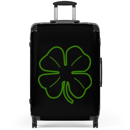 Shamrock Outline in Green Suitcases