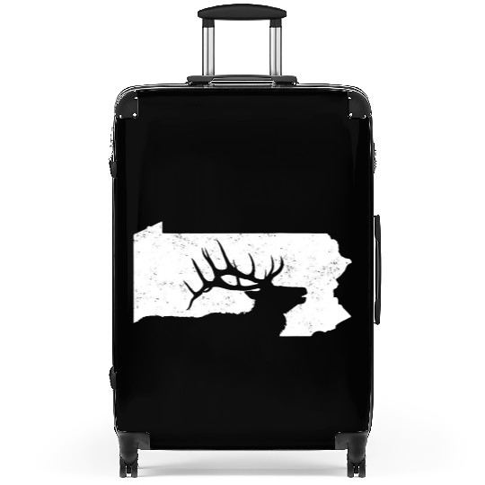 Pennsylvania Elk Hunting Bull Elk PA State Shape Suitcases