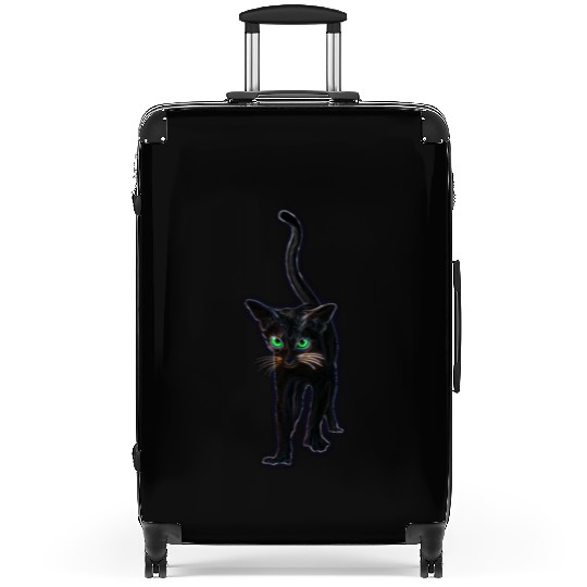 Black cat with green eyes Suitcases