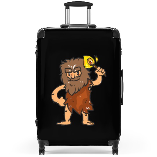 Caveman with Torch Suitcases