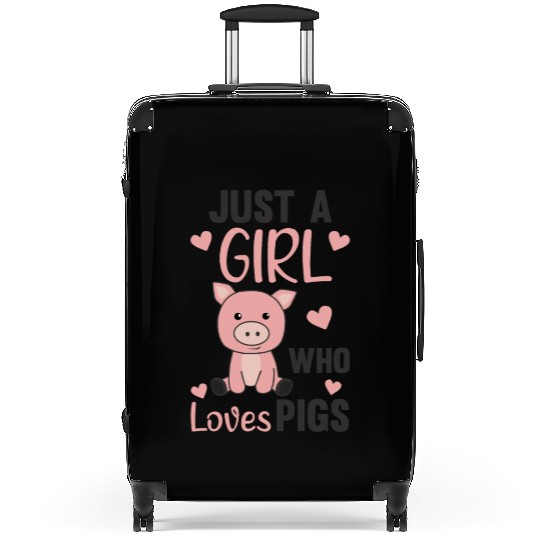 Just A Girl Who Loves Pigs Cute Pig Piglet Suitcases