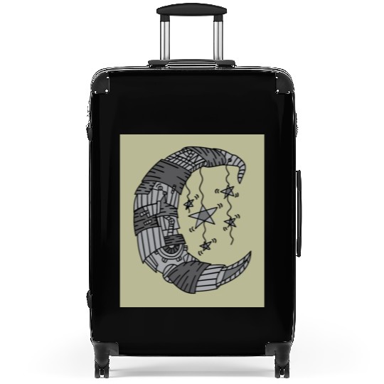 Moon Stars In The Dark Night Suitcases