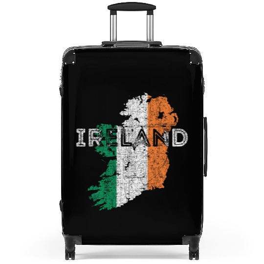 Irish Map And Flag Souvenir Distressed Ireland Suitcases