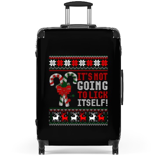 Its Not Going To Lick Itself Candy Cane Ugly Sweat Suitcases
