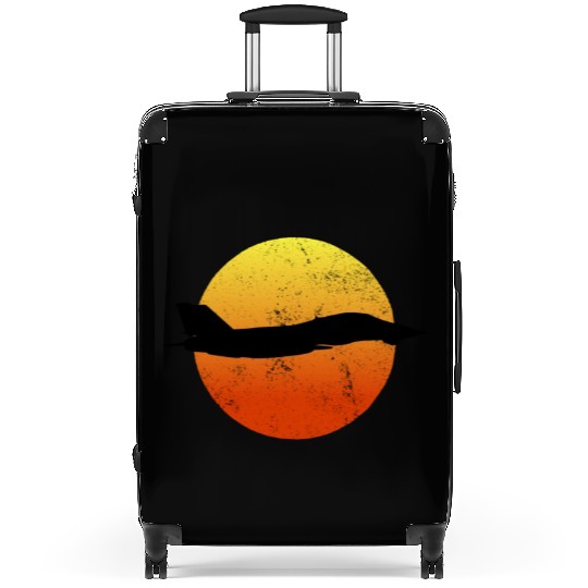 F-14 Tomcat Silhouette Retro Sunset Military F14 Suitcases