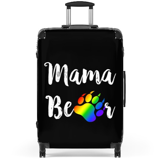 Lesbian Mama Bear Gay Pride Rainbow Paw LGBT Suitcases