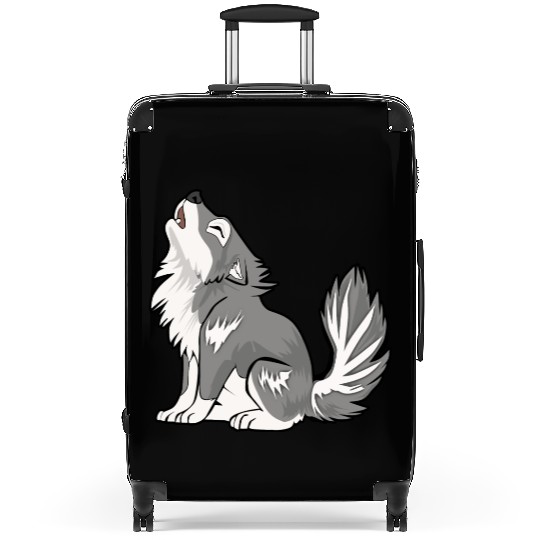 Cute Baby Howling Wolf Cub Gifts Animals Lover Suitcases
