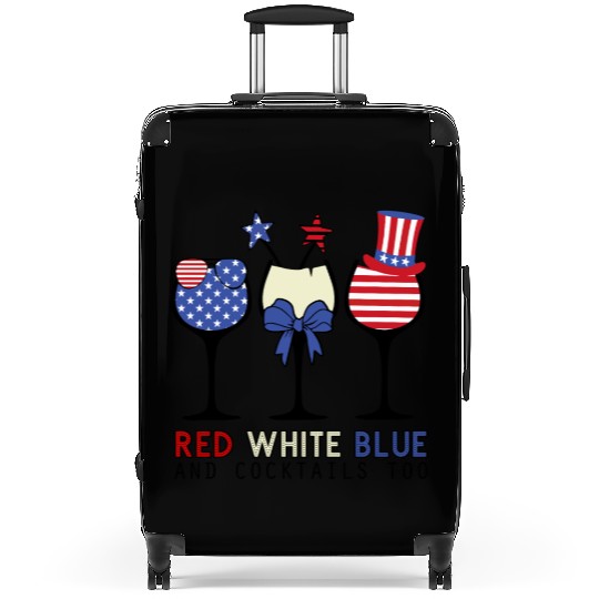 Red White Blue and Cocktails Suitcases