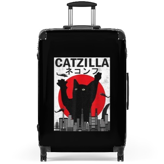 Vintage Catzilla Japanese Sunset Style Suitcases