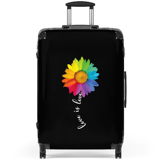Love Is Love Rainbow Sunflower LGBT Gay Lesbian Suitcases