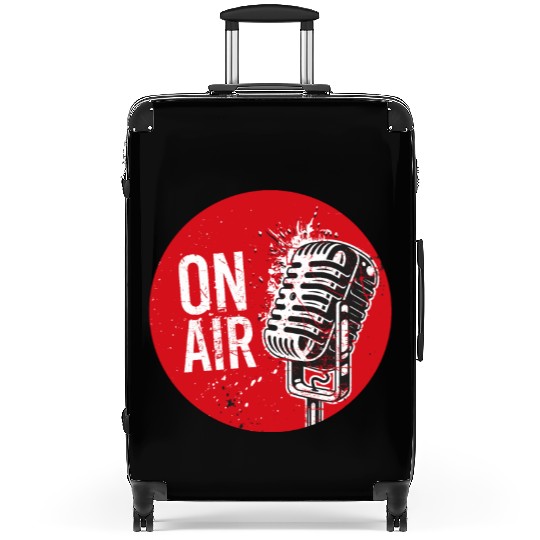 On-Air Radio Podcasting Microphone Podcast Humor Suitcases