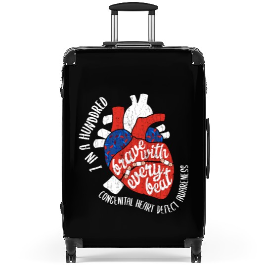 Brave With Every Beat CHD Awareness Happy Gift Suitcases