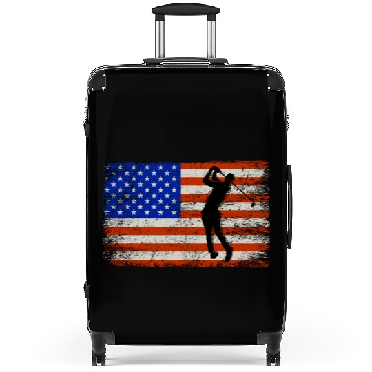 4th of July Golf American Flag Patriotic Suitcases