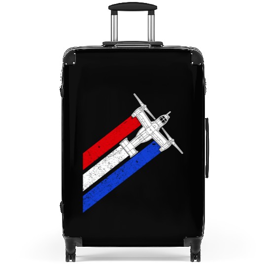 V-22 Osprey Helicopter Red White Blue Contrails Suitcases
