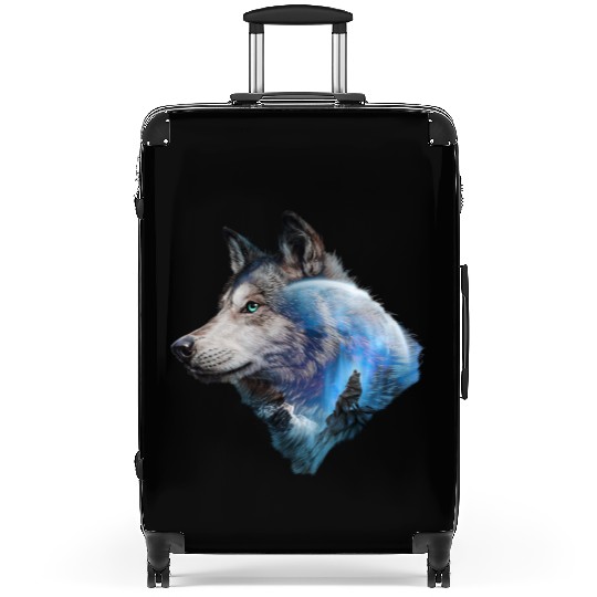 Wolf Moon Forest View Nature Suitcases