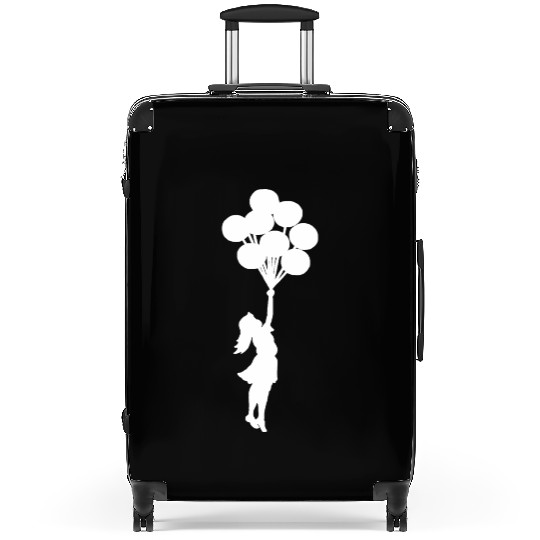 Banksy Girl with balloons. Suitcases