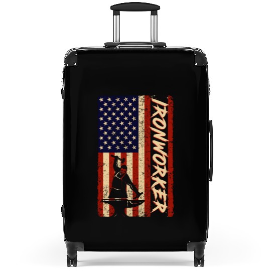US Flag Ironworker Independence labor Day Suitcases