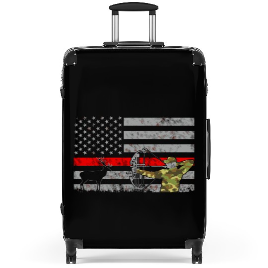 Thin Red Line Bow Deer Hunting Flag Suitcases